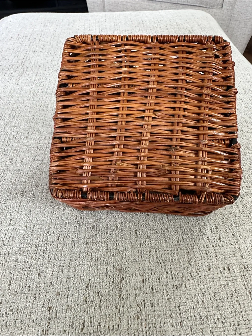 Vintage Woven Rattan Desk Organizer - 3 Tier Boho Mail Sorter & Letter Holder